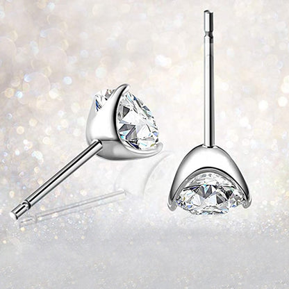 "STUNNING FLAME" 18K Gold Plated Silver Brilliant Cut Simulated Diamond Cubic Zirconia Stud Earrings