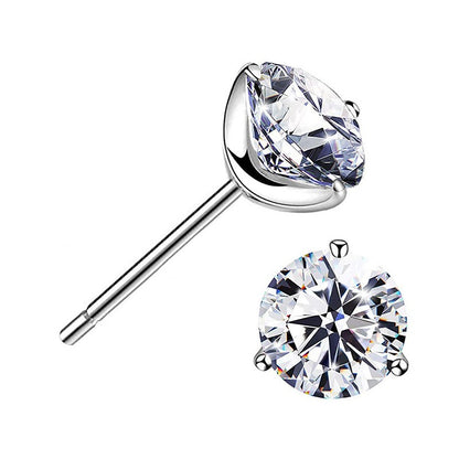 "STUNNING FLAME" 18K Gold Plated Silver Brilliant Cut Simulated Diamond Cubic Zirconia Stud Earrings