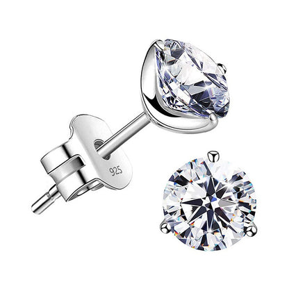 "STUNNING FLAME" 18K Gold Plated Silver Brilliant Cut Simulated Diamond Cubic Zirconia Stud Earrings