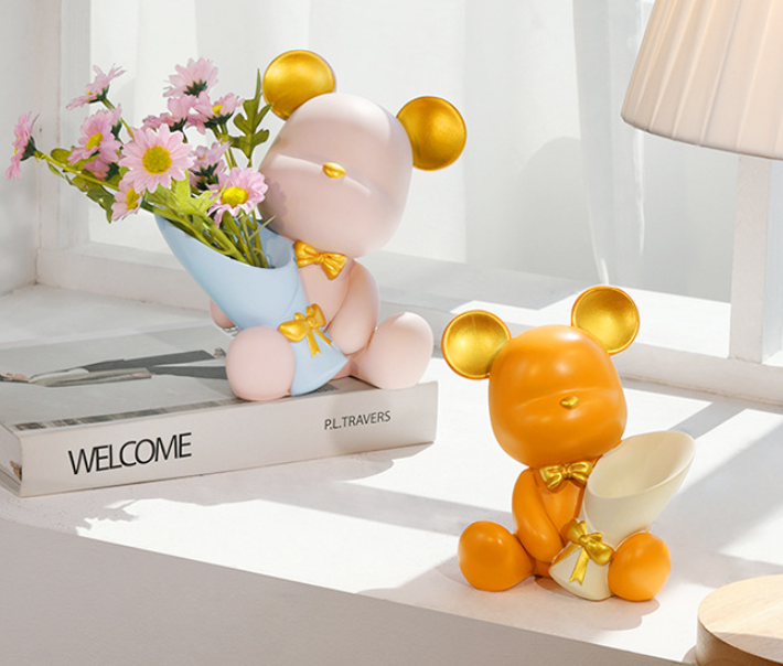 Mini Osito Decorativo de Resina - Adorno Encantador para el Hogar